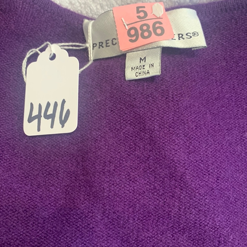 PRECIOUS FIBERS CASHMERE SWEATER SIZE M
